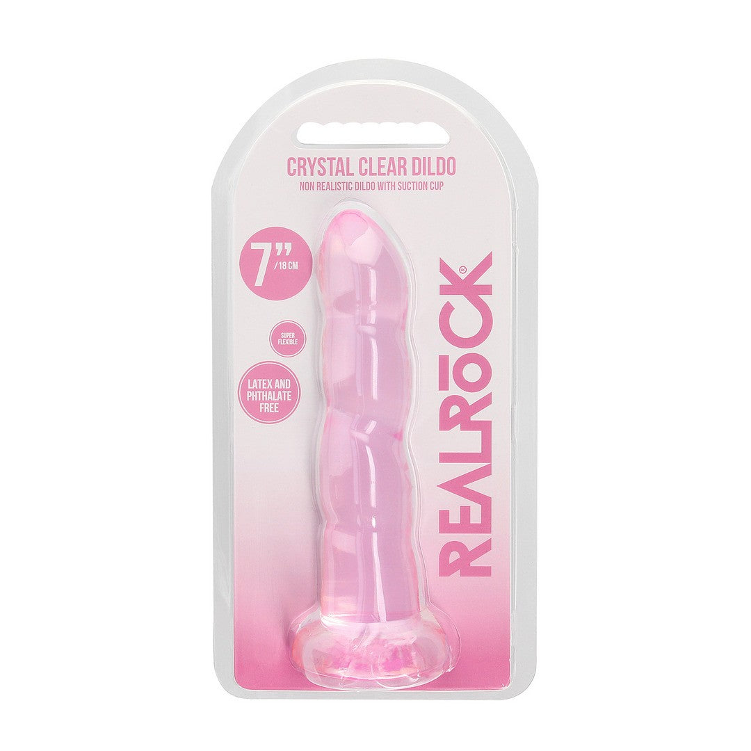 DILDO NON-REALISTIC CRYSTAL CLEAR 7 /17 CM ROSA REALROCK