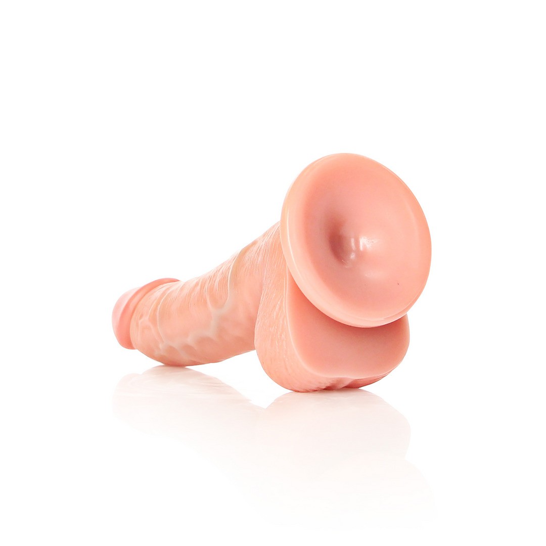 REALROCK CURVED REALISTIC DILDO WITH BALLS AND SUCTION CUP 6 /15.5 CM FLESH