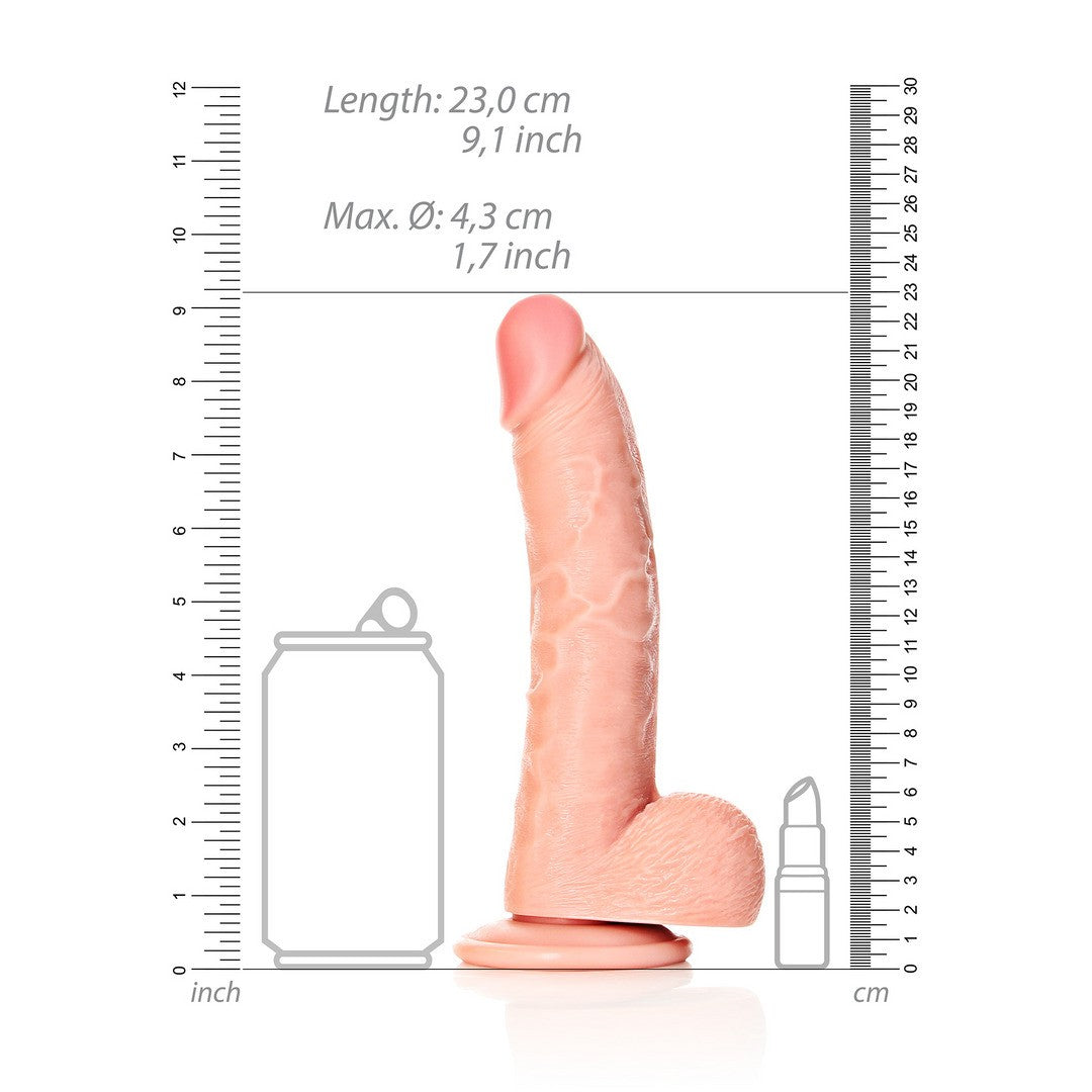 DILDO REALISTA CON TESTICULOS CURVED 8 /20.5 CM FLESH REALROCK