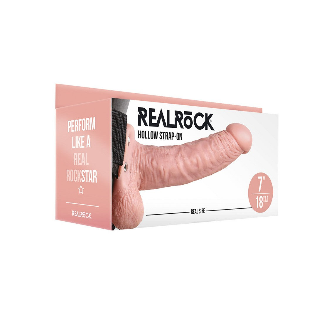 STRAP-ON OCO COM TESTÍCULOS 7 /18 CM FLESH REALROCK