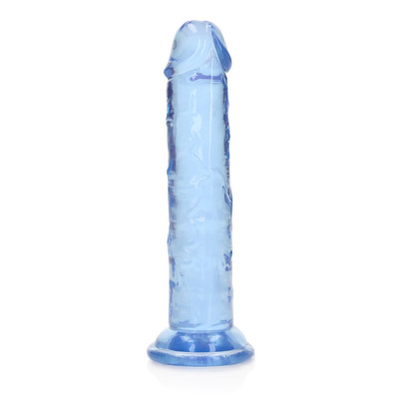 DILDO STRAIGHT REALISTIC CRYSTAL CLEAR 6 /14.5 CM AZUL REALROCK