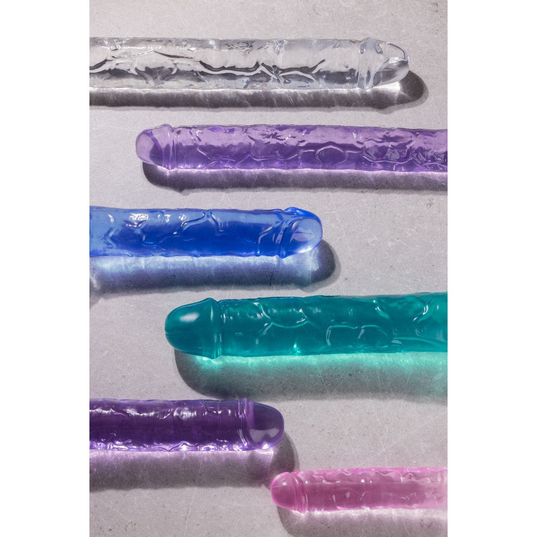 DILDO DUPLO CRYSTAL CLEAR 18 /45 CM TRANSPARENTE REALROCK - Lust Sexshop