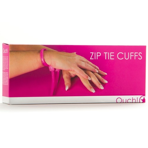 ALGEMAS DESCARTÁVEIS DE PLÁSTICO OUCH! ZIP TIE CUFFS ROSA - Lust Sexshop