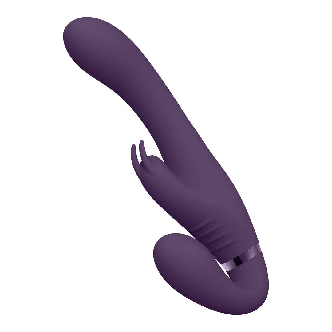 STRAP-ON SIN ARNÉS SUKI VIBRATING RABBIT MORADO VIVE