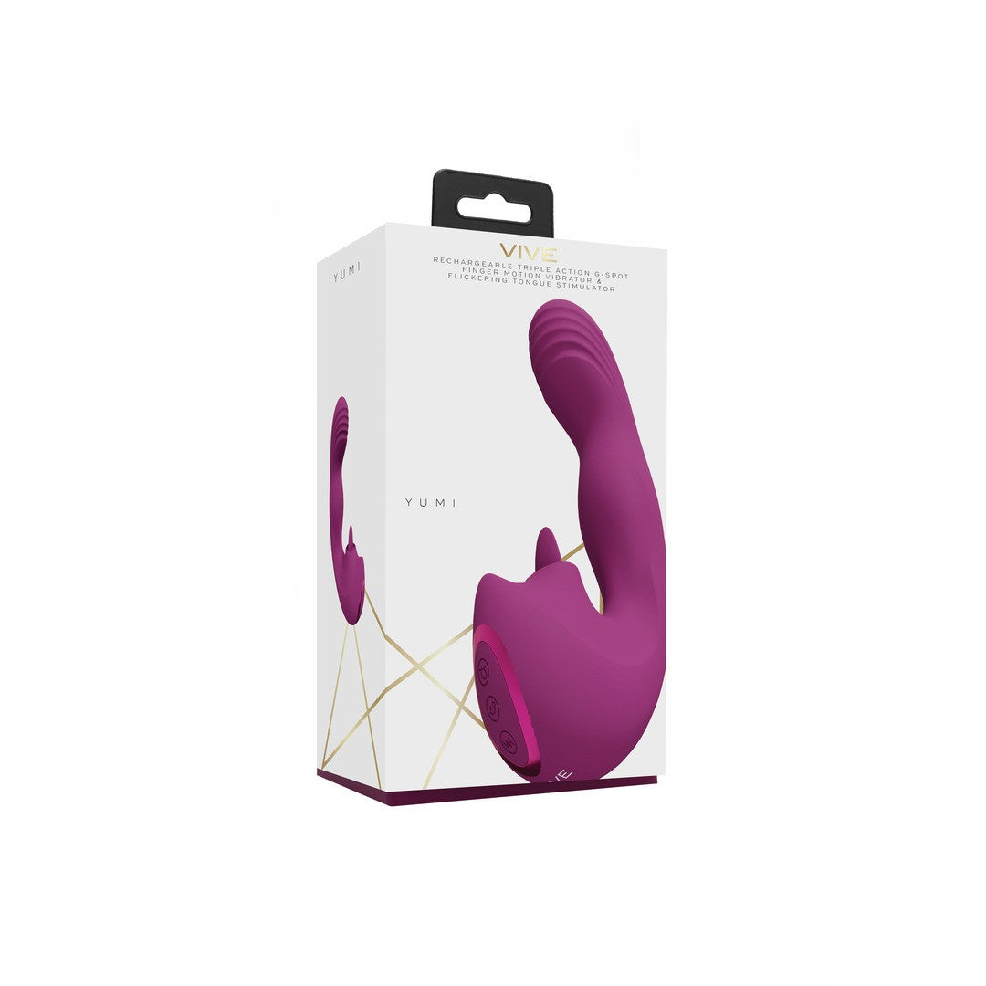 VIBRADOR YUMI FINGER MOTION AND FLICKERING TONGUE ROSA VIVE