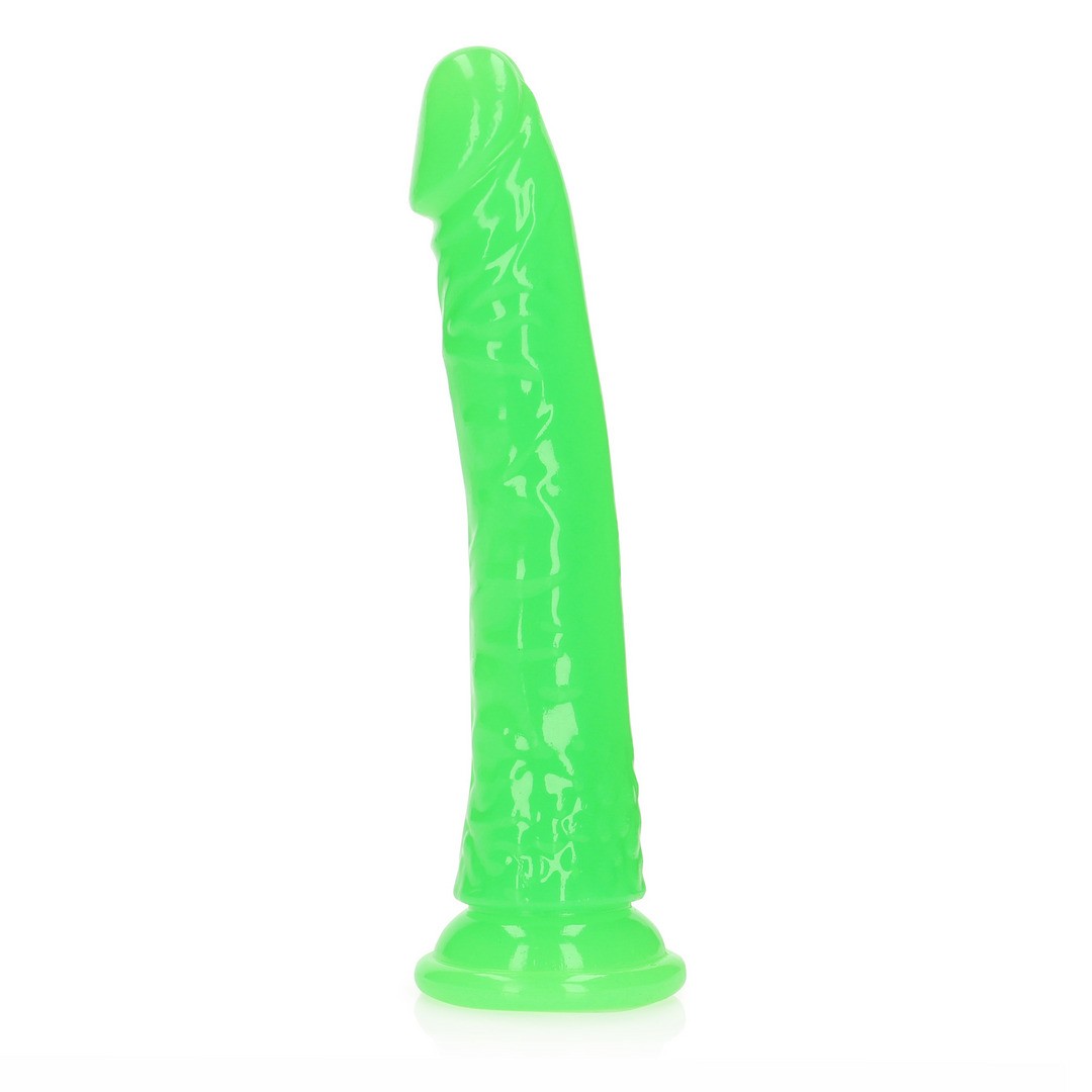 REALROCK SLIM REALISTIC DILDO WITH SUCTION CUP GLOW IN THE DARK 8'' /20 CM