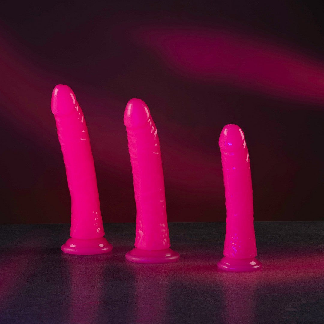 DILDO SLIM REALISTIC GLOW IN THE DARK 8 /20 CM ROSA REALROCK