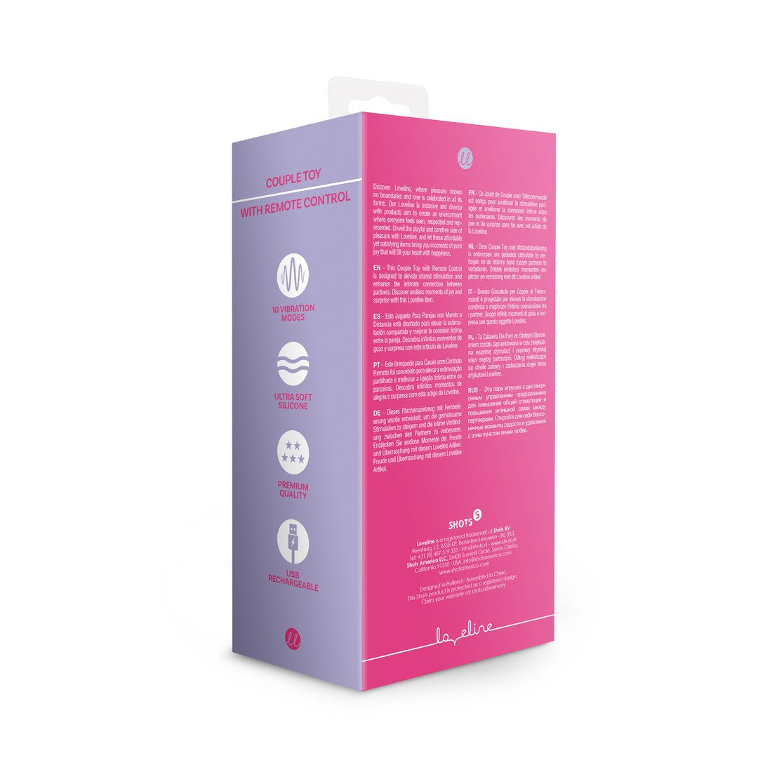 VIBRADOR DE CASAL COM COMANDO WILD STRAWBERRY LOVELINE