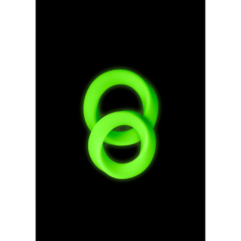 CONJUNTO DE 2 ANÉIS PARA O PÉNIS GLOW IN THE DARK OUCH! - Lust Sexshop