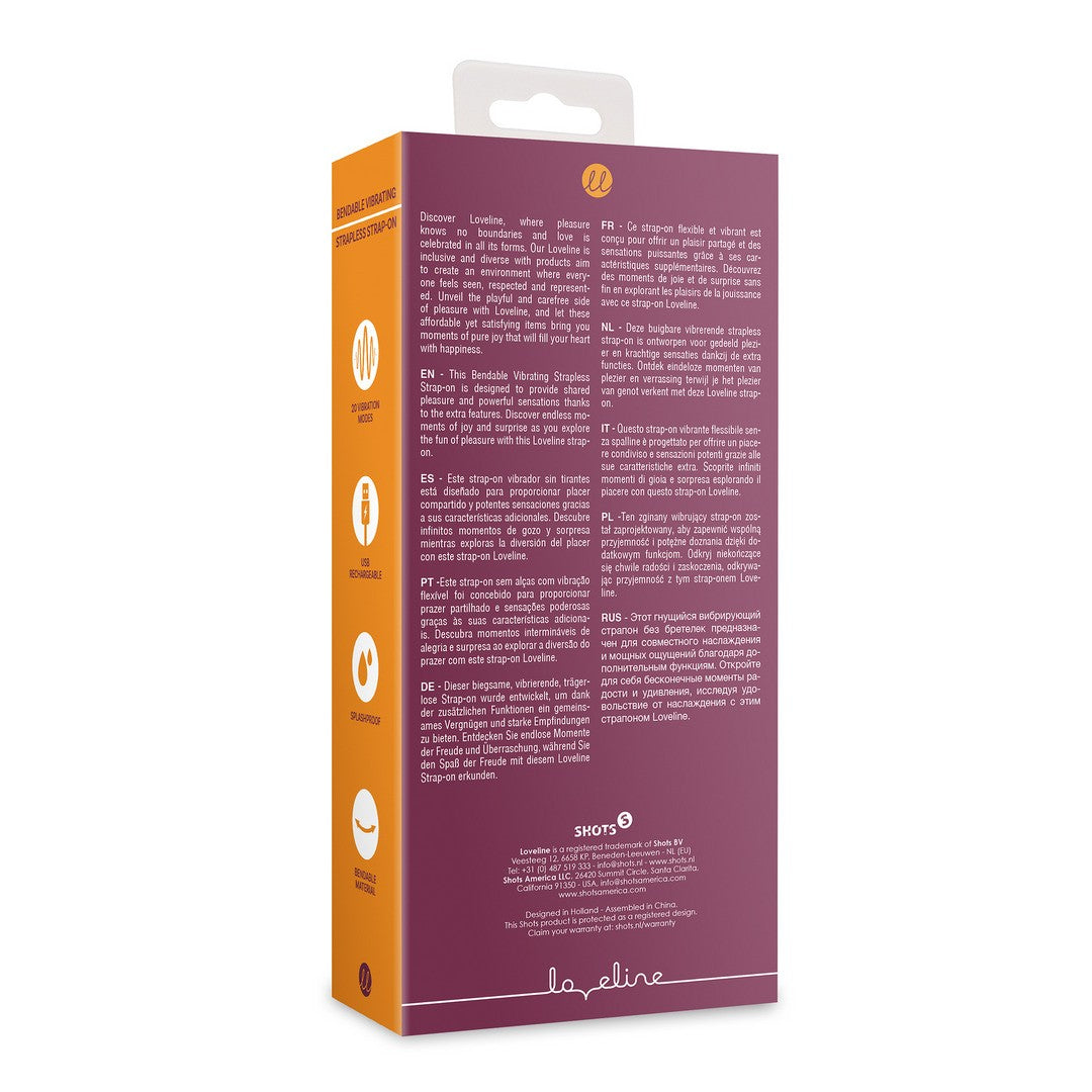 STRAP-ON SEM ARNÊS COM VIBRAÇÃO MERLOT GRAPE LOVELINE