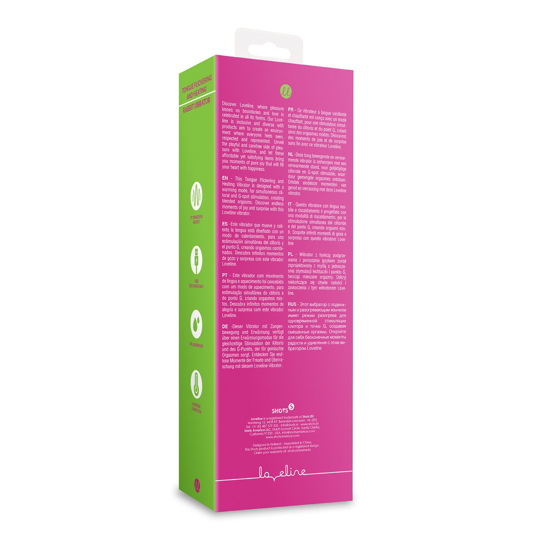 VIBRADOR RABBIT COM LAMBIDA E AQUECIMENTO EXUBERANT PINK LOVELINE