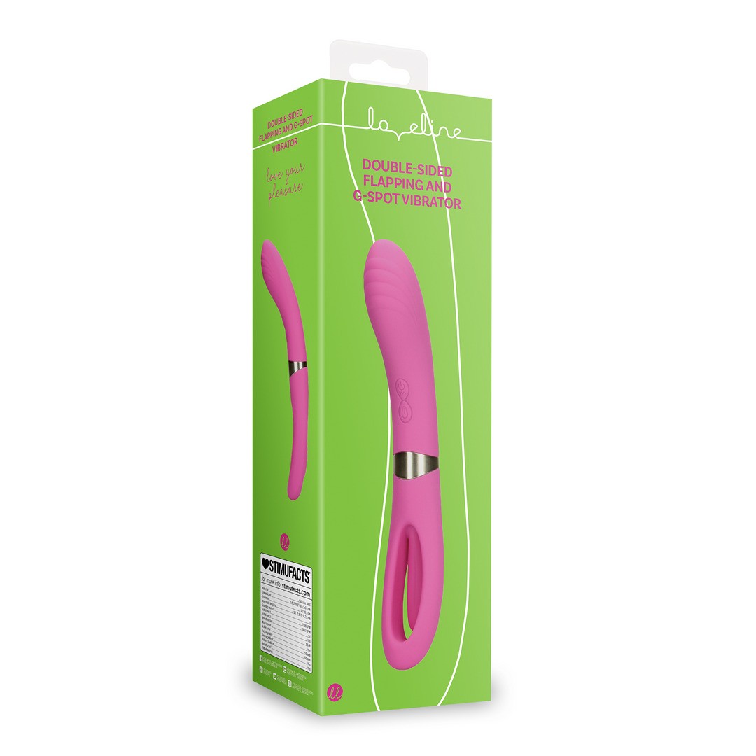VIBRADOR DOUBLE-SIDED FLAPPING AND G-SPOT EXUBERANT PINK LOVELINE