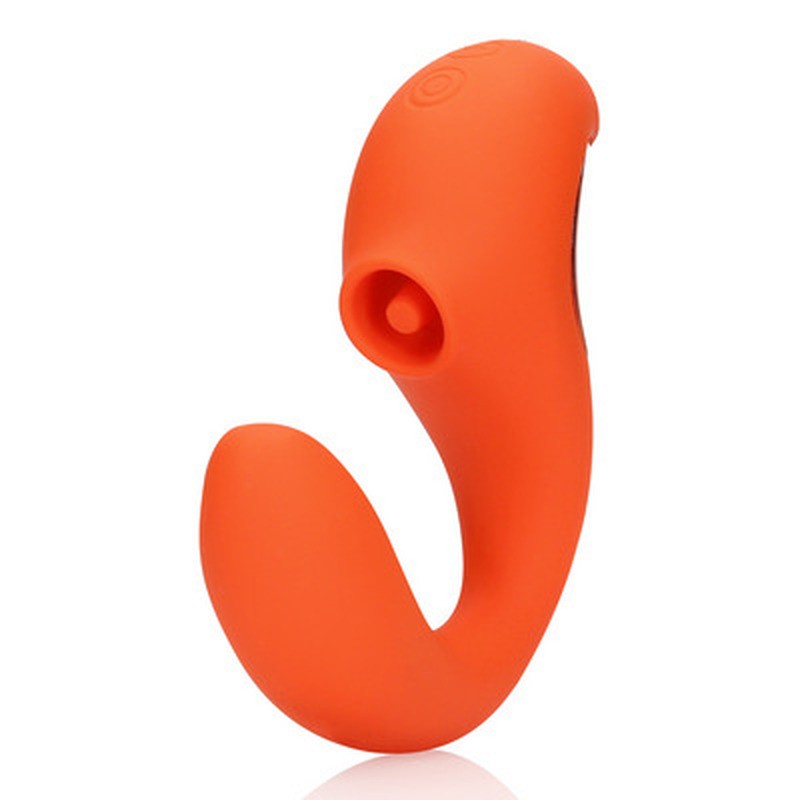 LOVELINE G-SPOT VIBRATOR WITH CLITORAL PULSE WAVE UNTAMED ORANGE
