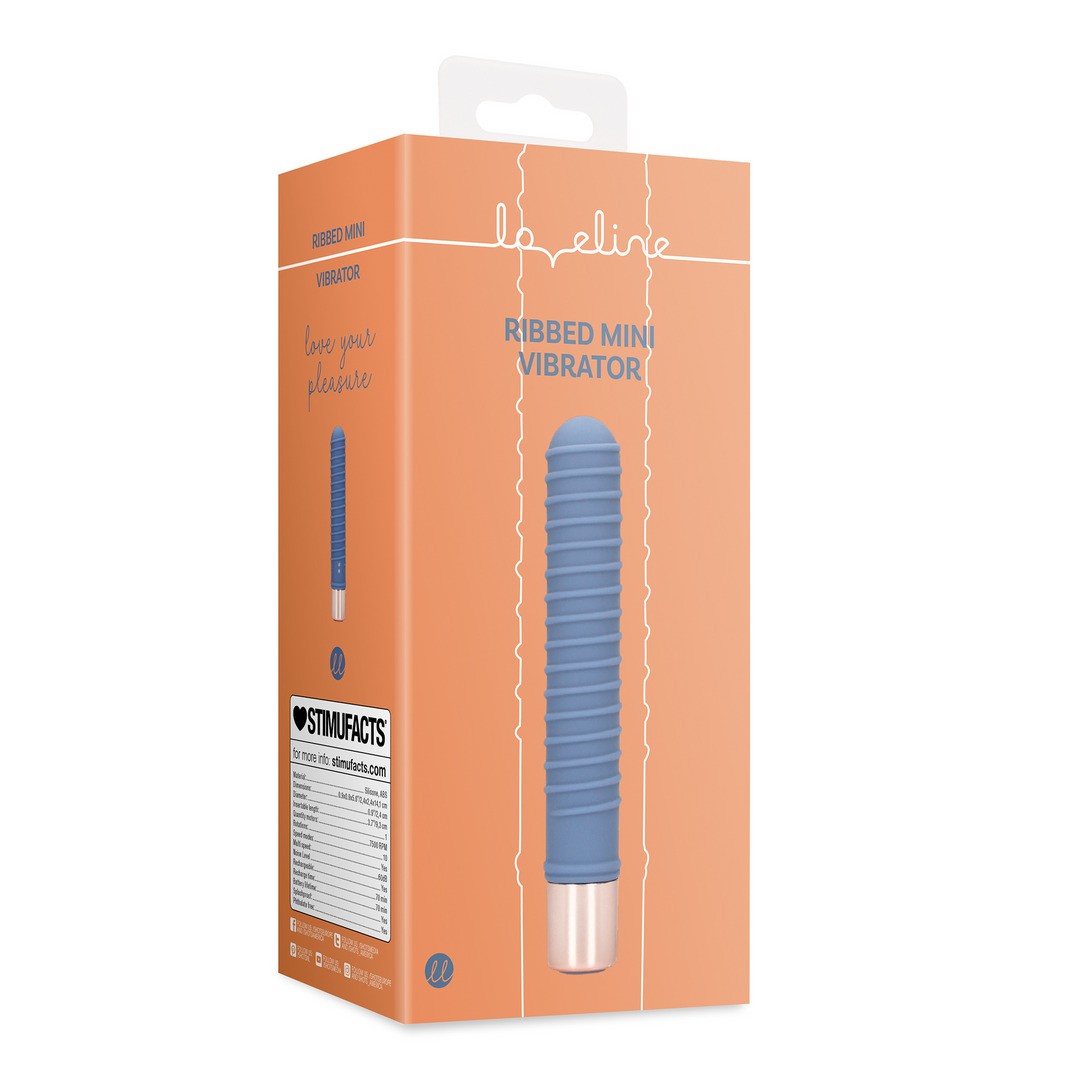 LOVELINE RIBBED MINI VIBRATOR BLUE HORIZON