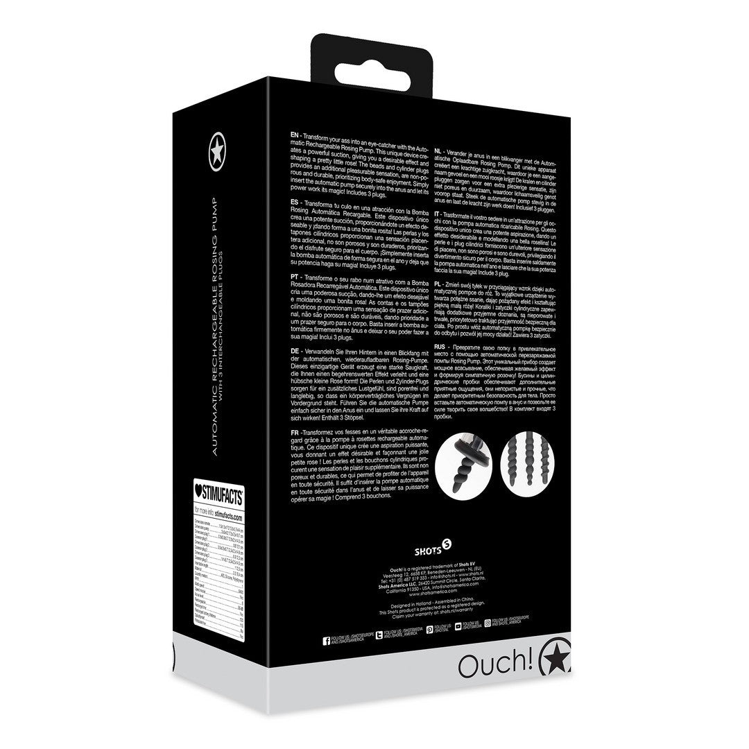 OUCH! AUTOMATIC RECHARGEABLE ROSING PUMP BLACK