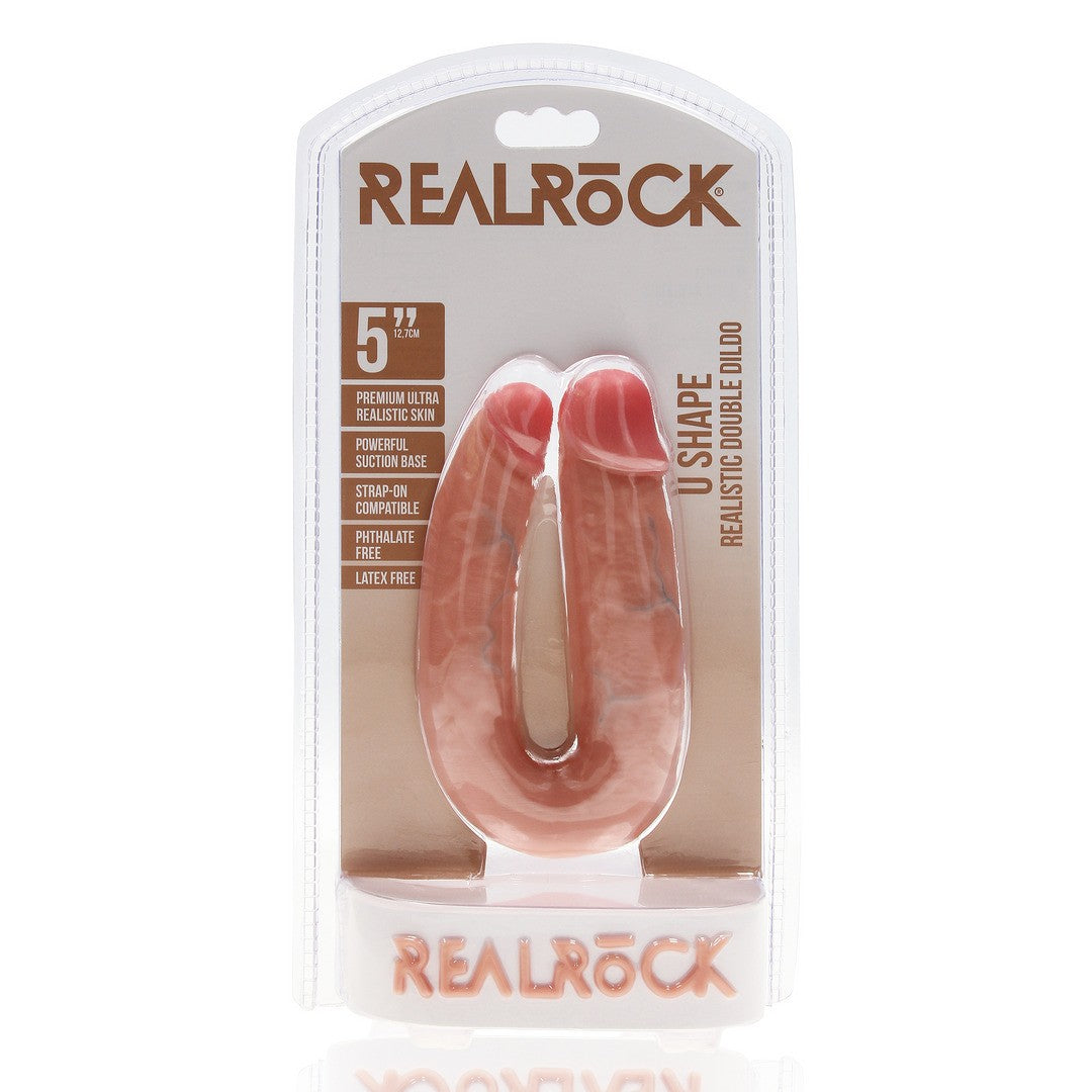DILDO DUPLO U SHAPED DOUBLE DILDO 5 /12,7 CM REALROCK - Lust Sexshop