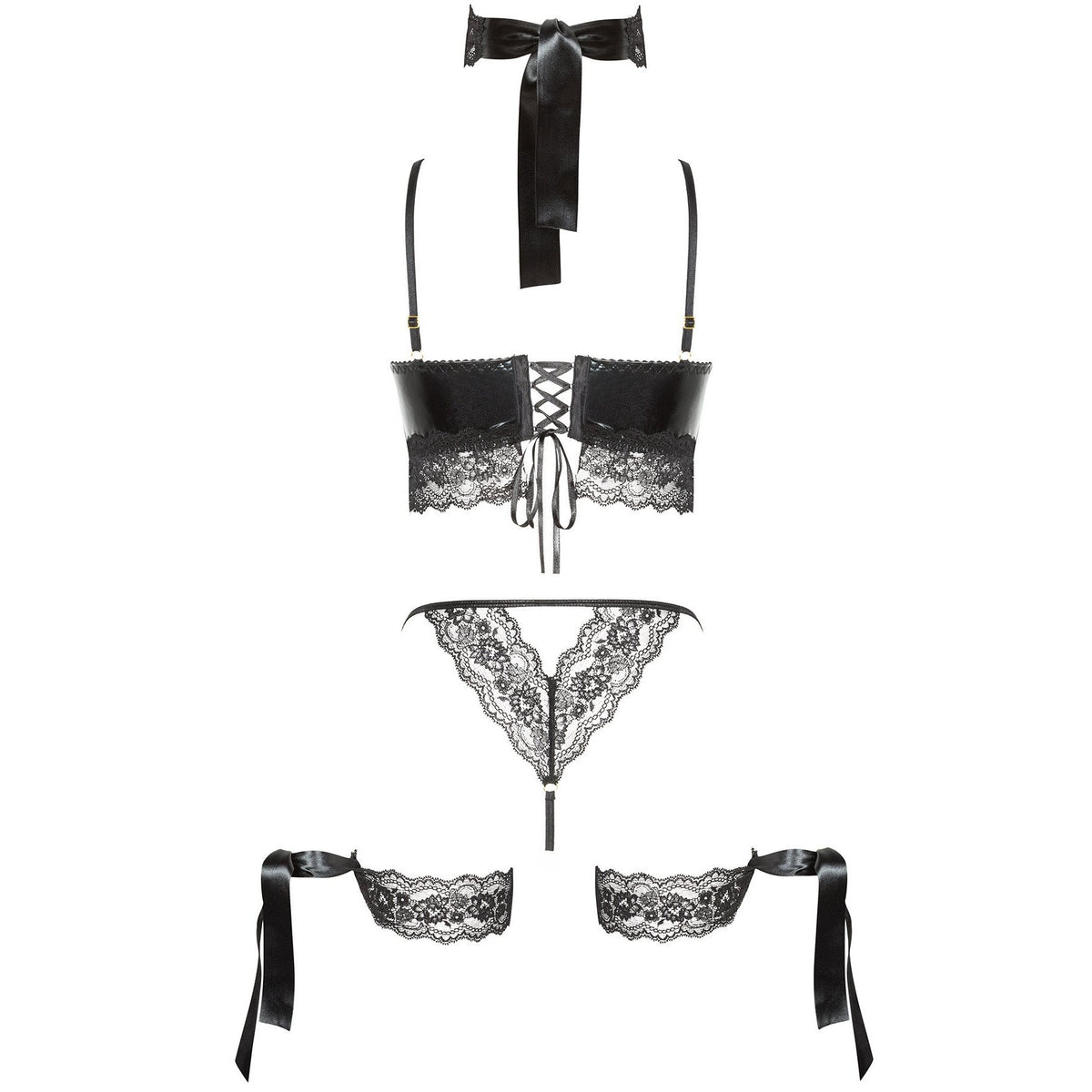 CONJUNTO DE 5 PEÇAS SHAQUILA PRETO BEAUTY NIGHT FASHION