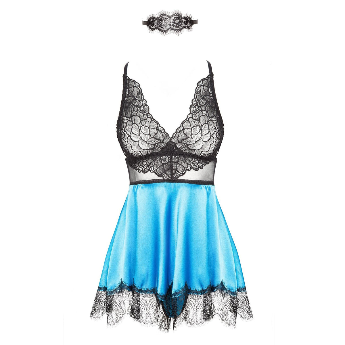 CAMISA DE NOITE E TANGA EVE TURQUESA BEAUTY NIGHT FASHION
