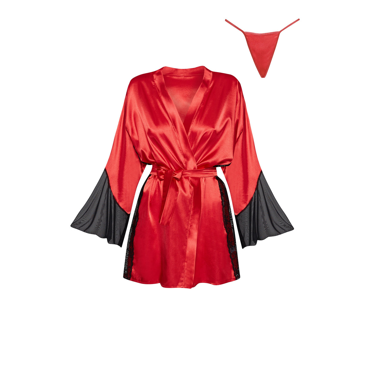 ROBE E TANGA SARA VERMELHO BEAUTY NIGHT FASHION - Lust Sexshop