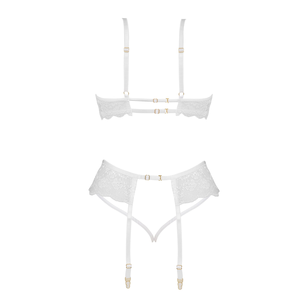 CONJUNTO DE 3 PEÇAS ROSE BRANCO BEAUTY NIGHT FASHION