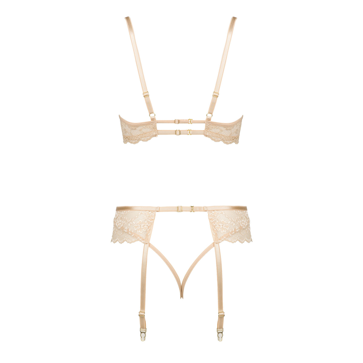 BEAUTY NIGHT FASHION ROSE 3 PIECE SET NUDE