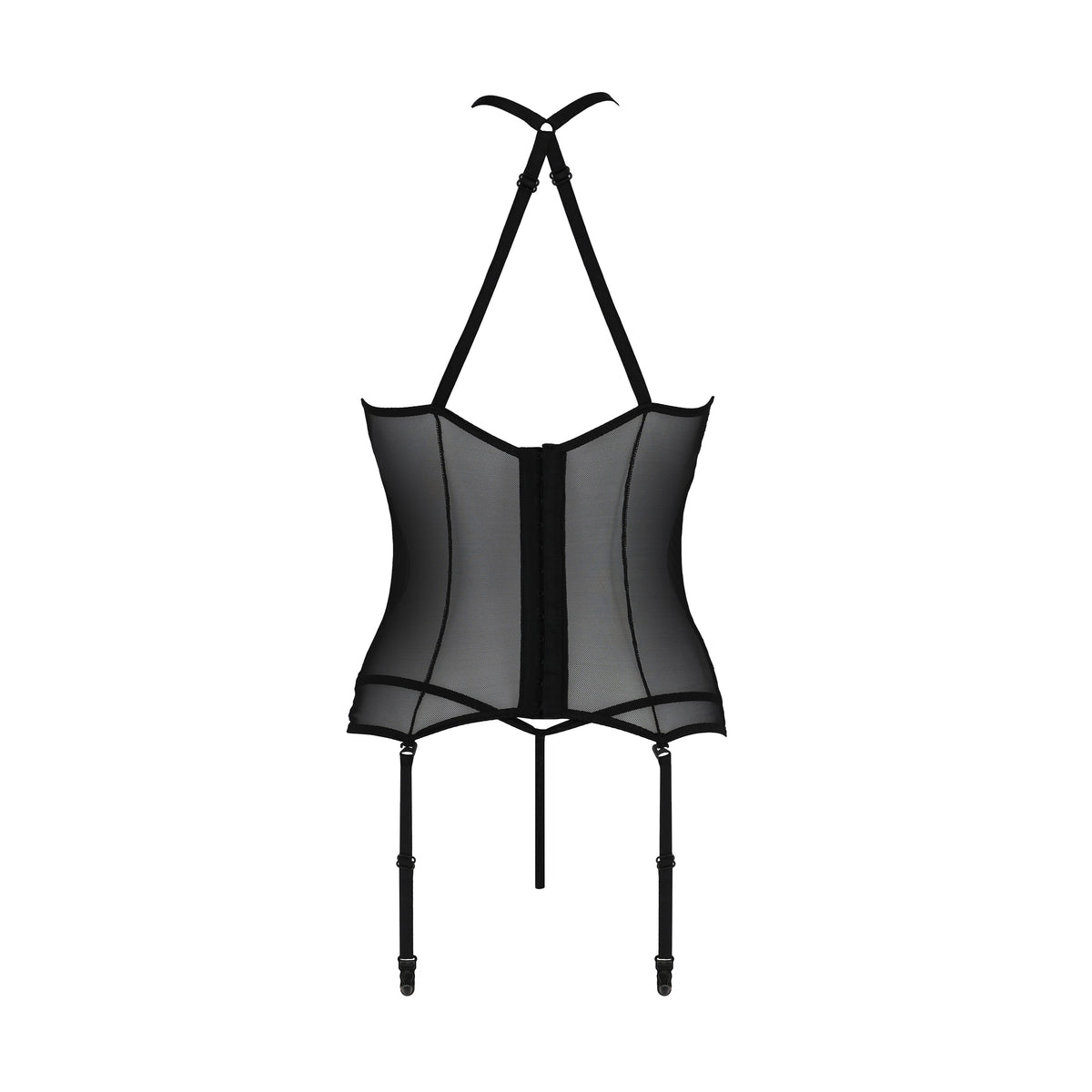 CORPETE E TANGA SATARA PRETO EROTIC LINE PASSION