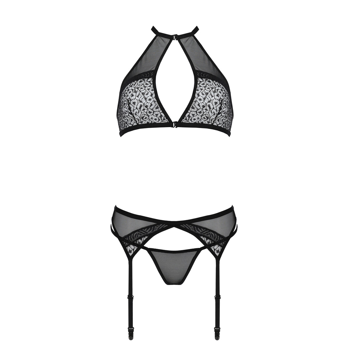 PASSION EROTIC LINE SATARA 3 PIECE SET BLACK