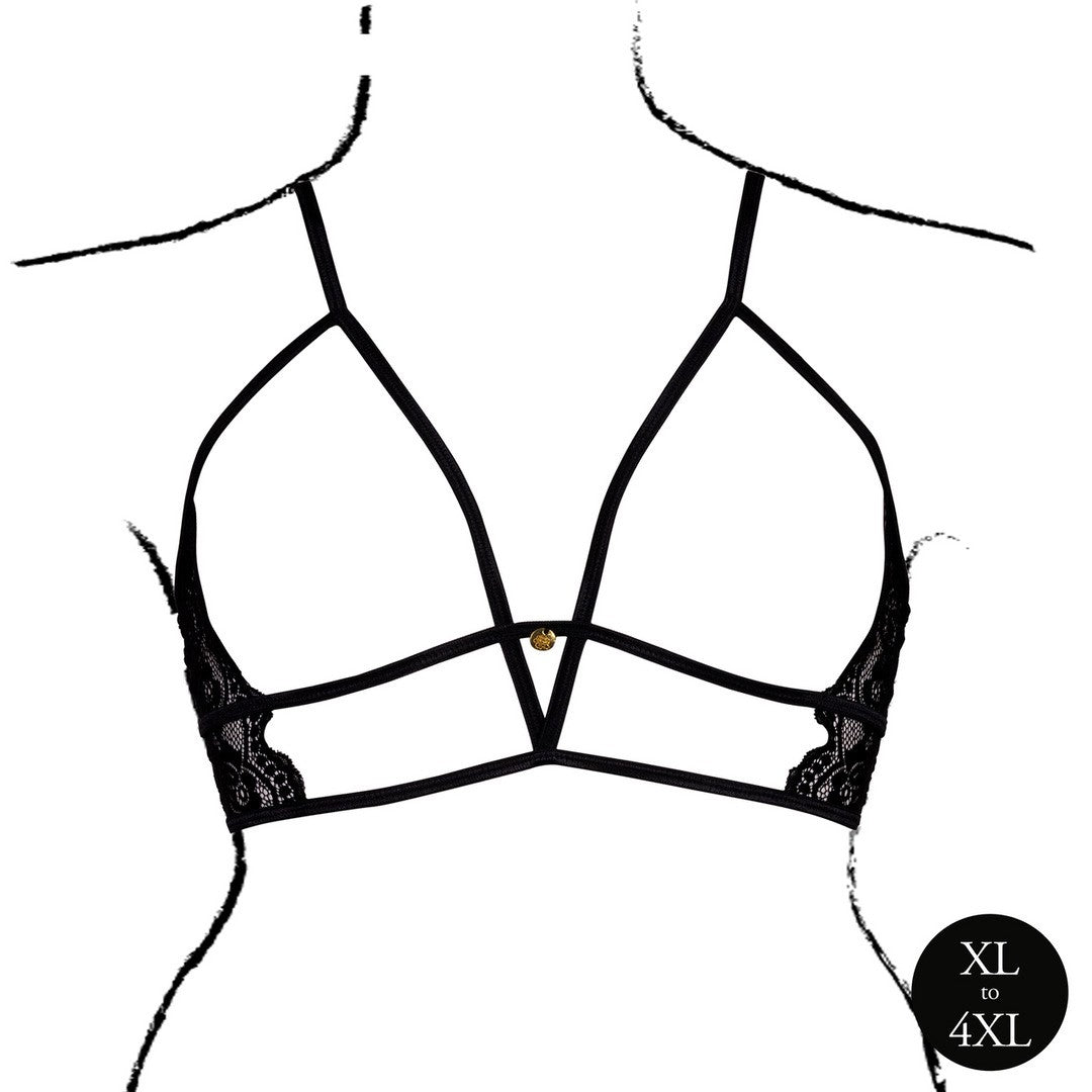 SUTIÃ TRIANGLE COM RENDA PRETO TAMANHO QUEEN LE DÉSIR