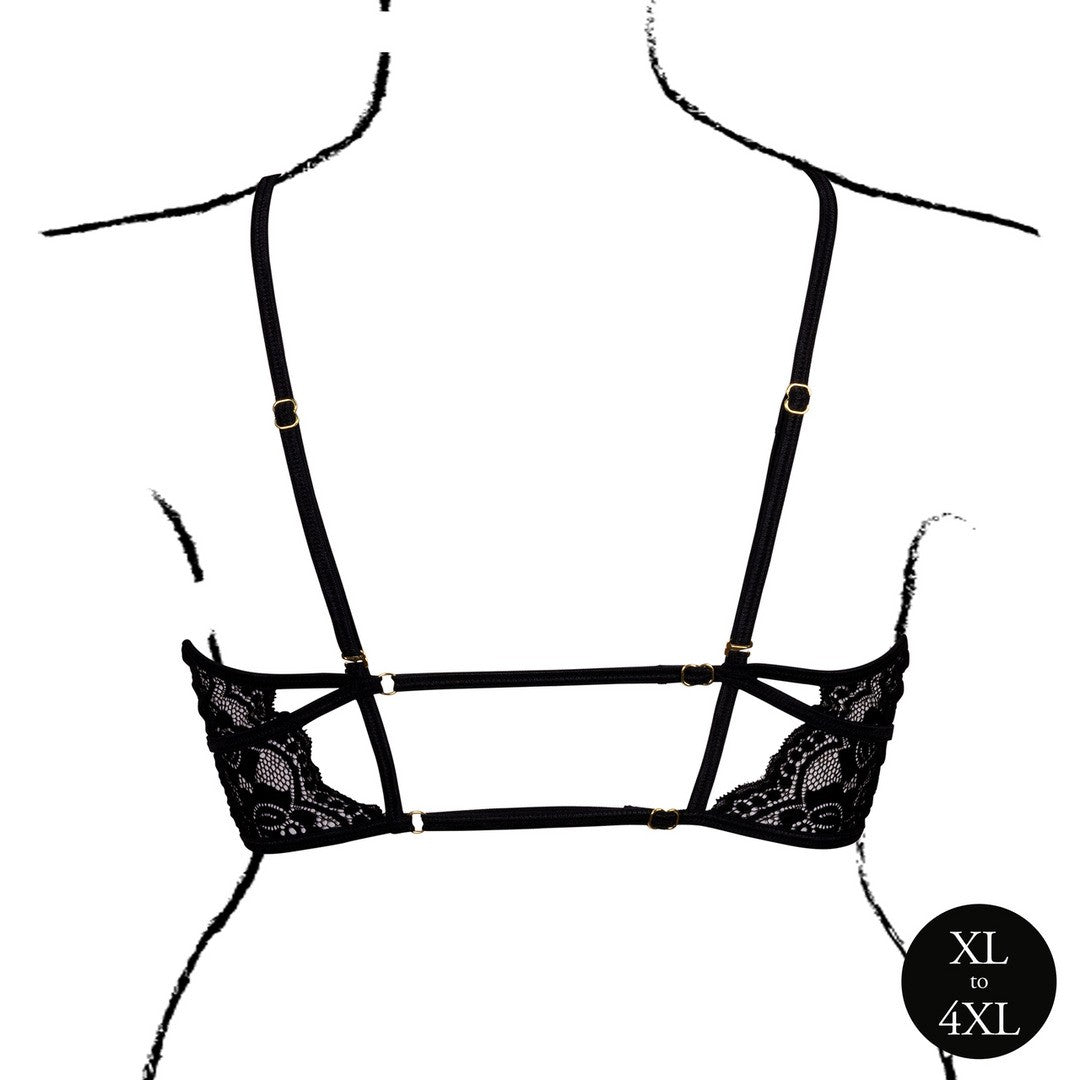 SUTIÃ TRIANGLE COM RENDA PRETO TAMANHO QUEEN LE DÉSIR