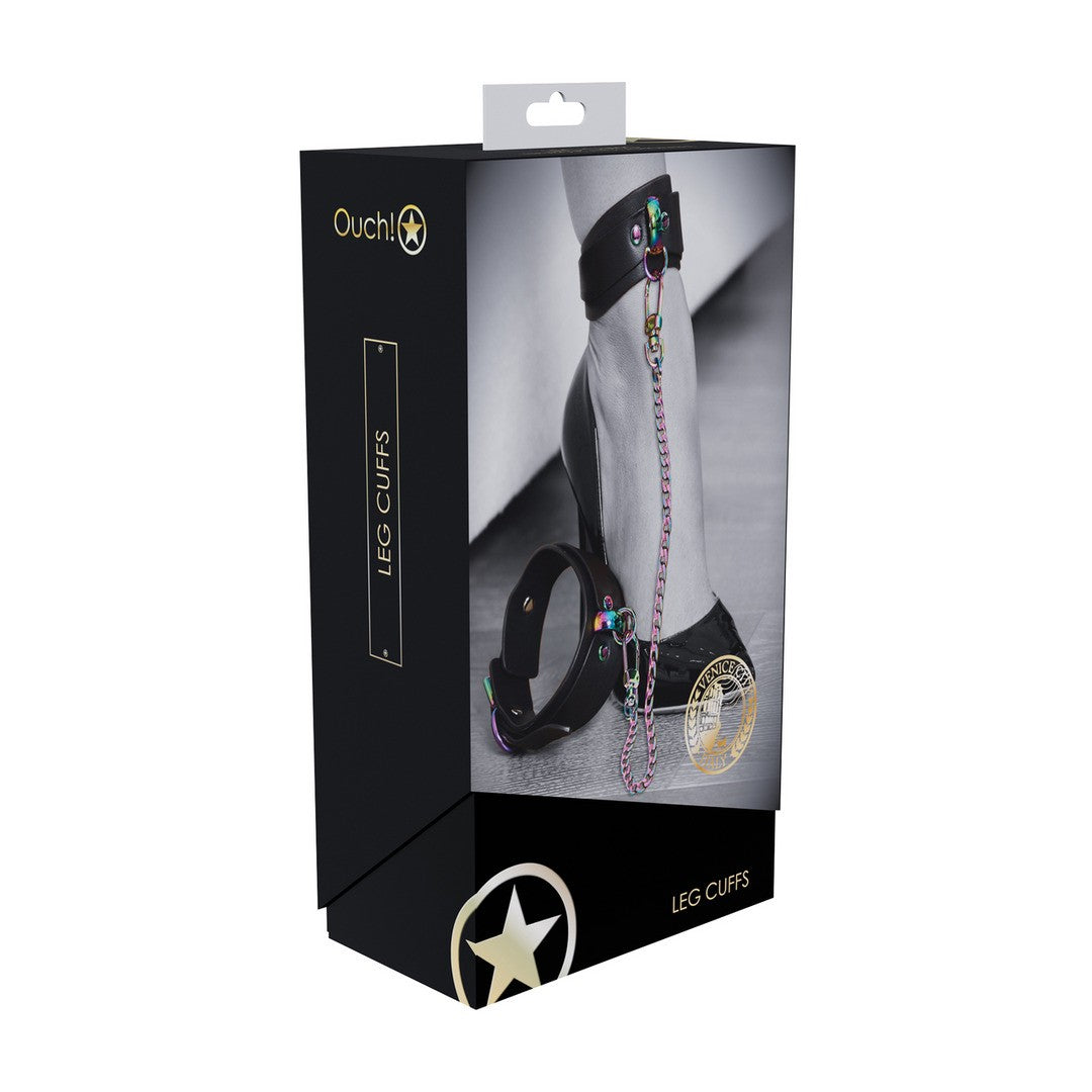 OUCH! VENICE COLLECTION LEG CUFFS BLACK