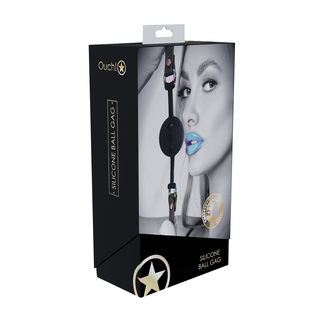 OUCH! VENICE COLLECTION SILICONE BALL GAG BLACK