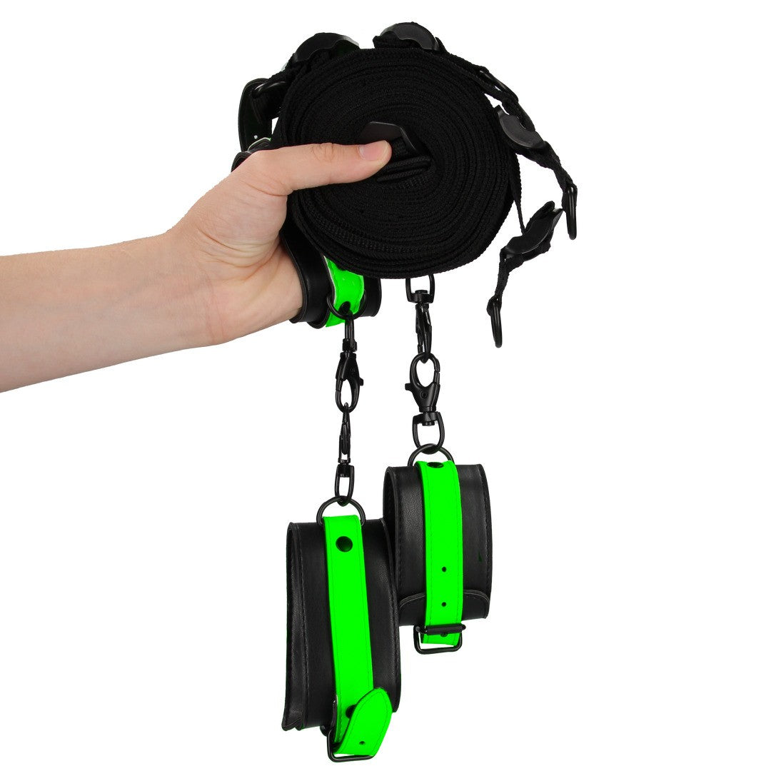 CONJUNTO DE RESTRICCIONES DE CAMA FLUORESCENTES GLOW IN THE DARK OUCH!