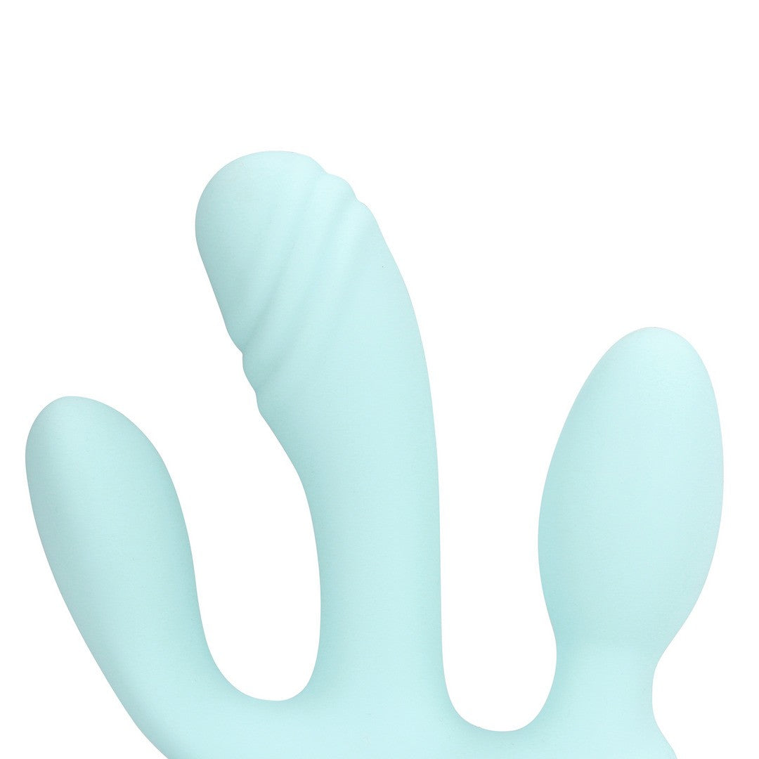 VIBRADOR 3-1 DE SILICONE LIQUIDO BREEZY BLUE LOVELINE