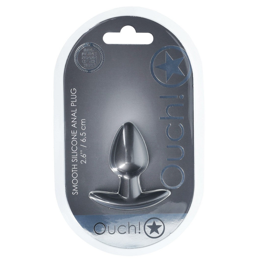 PLUG ANAL SMOOTH SILICONE SMALL 2.6 /6,5 CM GUN METAL OUCH!