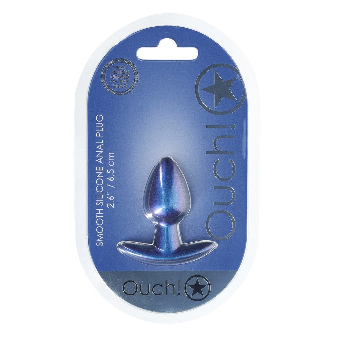 PLUG ANAL SMOOTH SILICONE SMALL 2.6 /6,5 CM METALLIC BLUE OUCH!