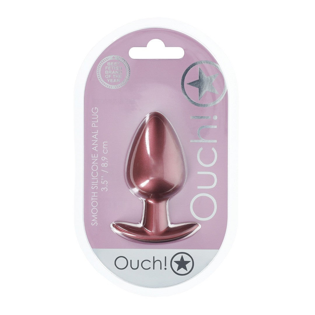 PLUG ANAL SMOOTH SILICONE LARGE 3,5 /8,9 CM ROSE GOLD OUCH!