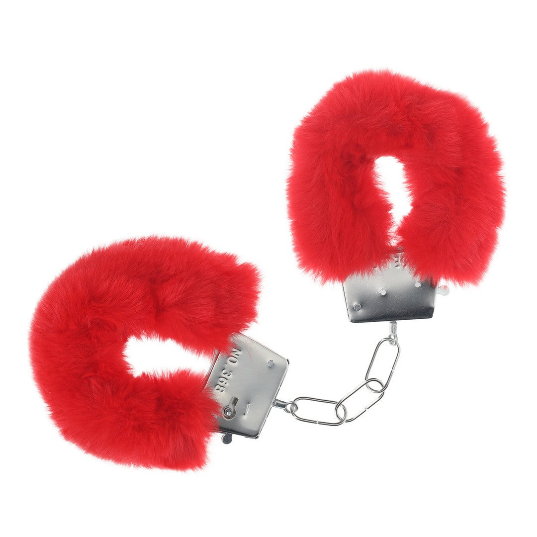 OUCH! CLASSIC FLUFFY HANDCUFFS RED