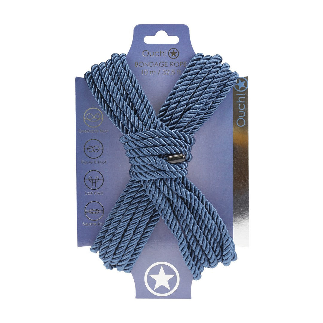 CORDA DE POLIÉSTER PARA BONDAGE 32.8 FT / 10 M AZUL MARINHO OUCH!