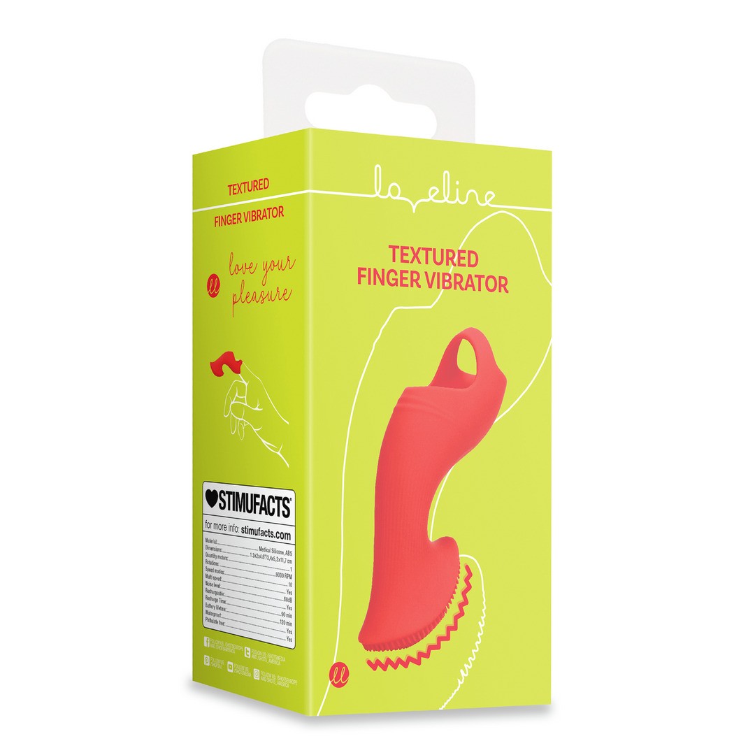 LOVELINE TEXTURES FINGER VIBRATOR SUNRISE RED