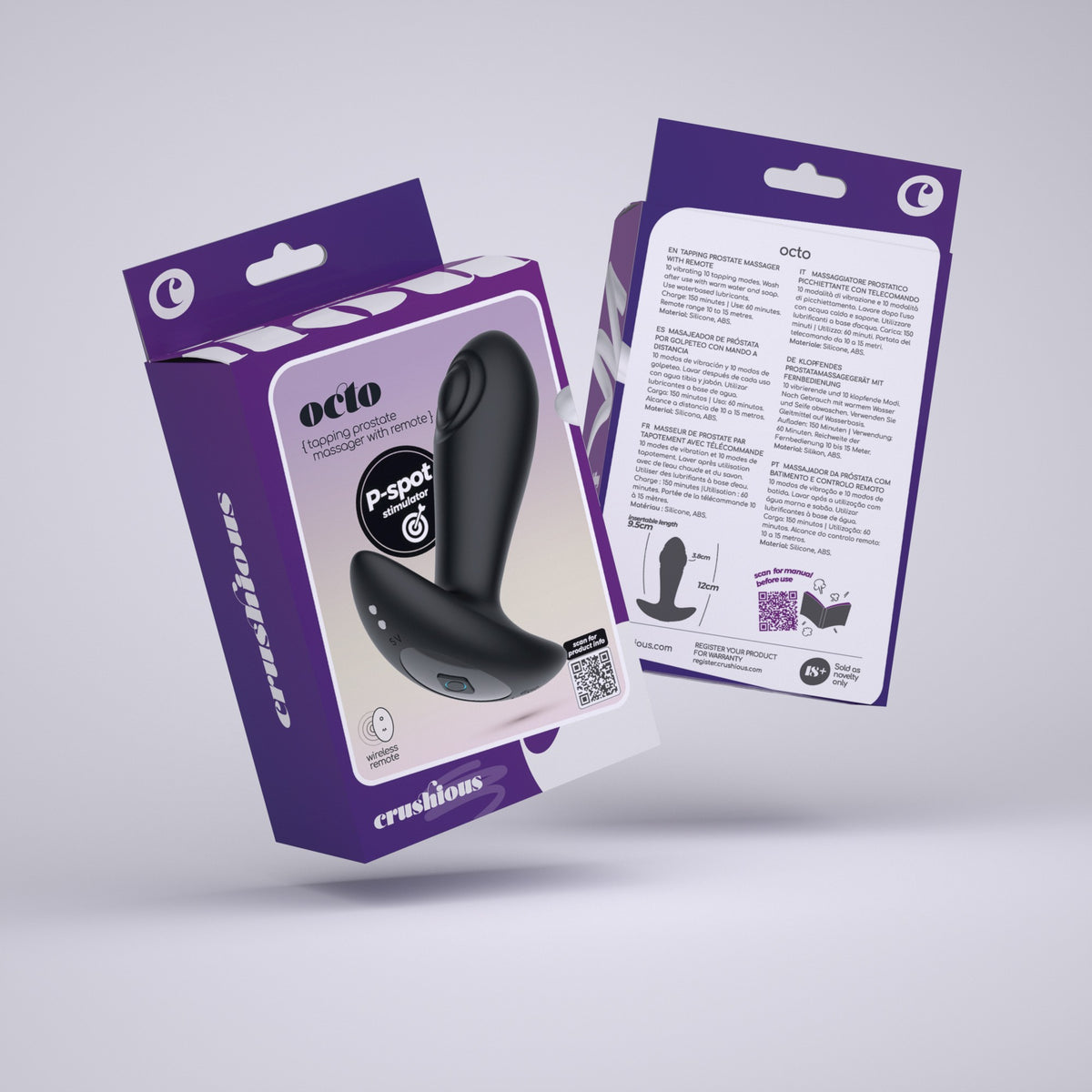 OCTO PLUG ANAL COM PULSAÇÃO E COMANDO À DISTÂNCIA CRUSHIOUS