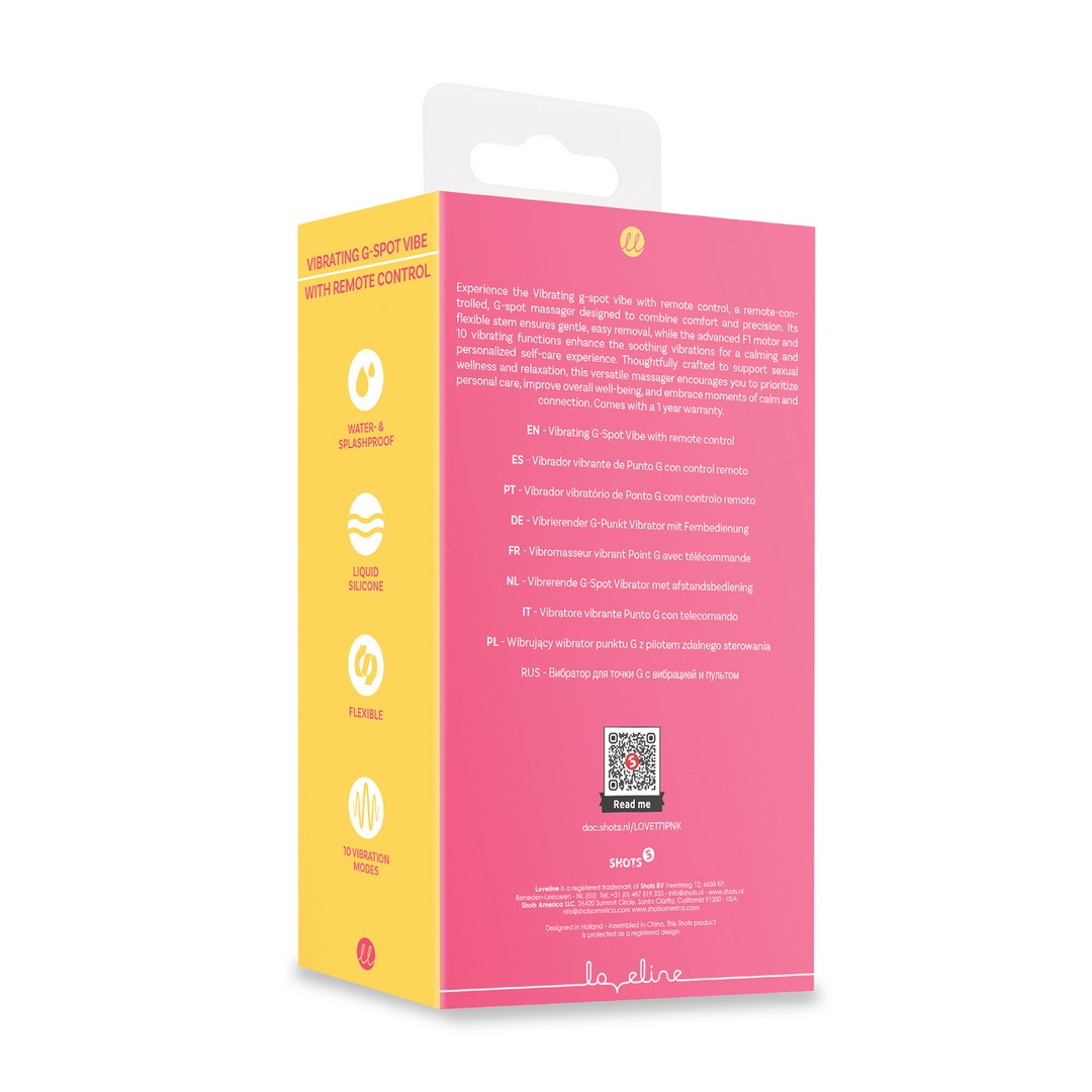 OVO VIBRATÓRIO COM COMANDO G-SPOT VIBE ROSA LOVELINE