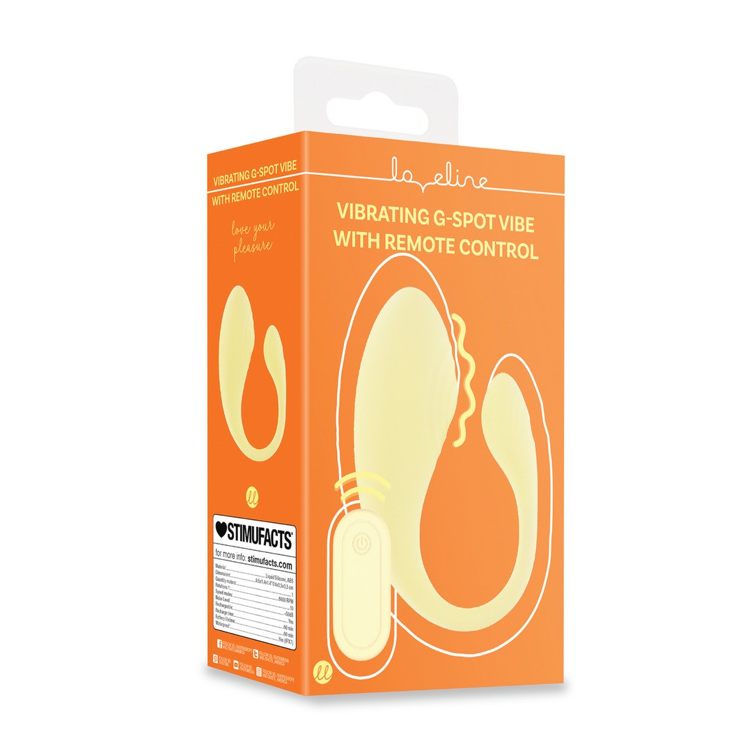 OVO VIBRATÓRIO COM COMANDO G-SPOT VIBE AMARELO LOVELINE