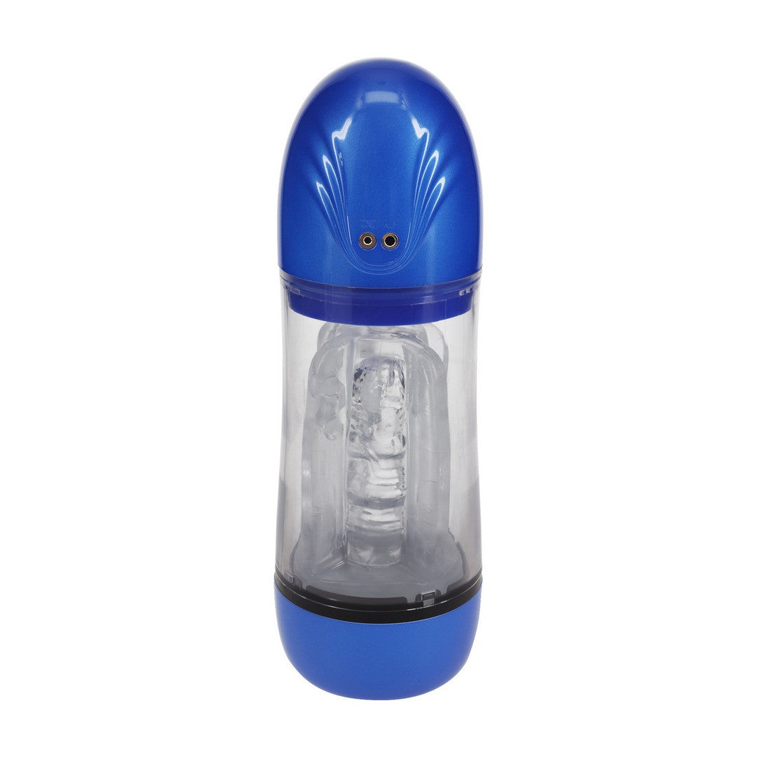 PUMPED SONICPULL SUCTION AND VIBRATION MASTURBATOR PUMP MULTIMEDIA ENHANCED METALLIC BLUE