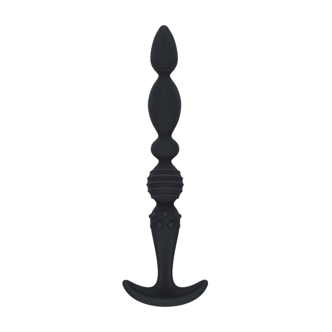 SONDA ANAL DE SILICONA TEXTURIZADA NEGRA LEVELZ