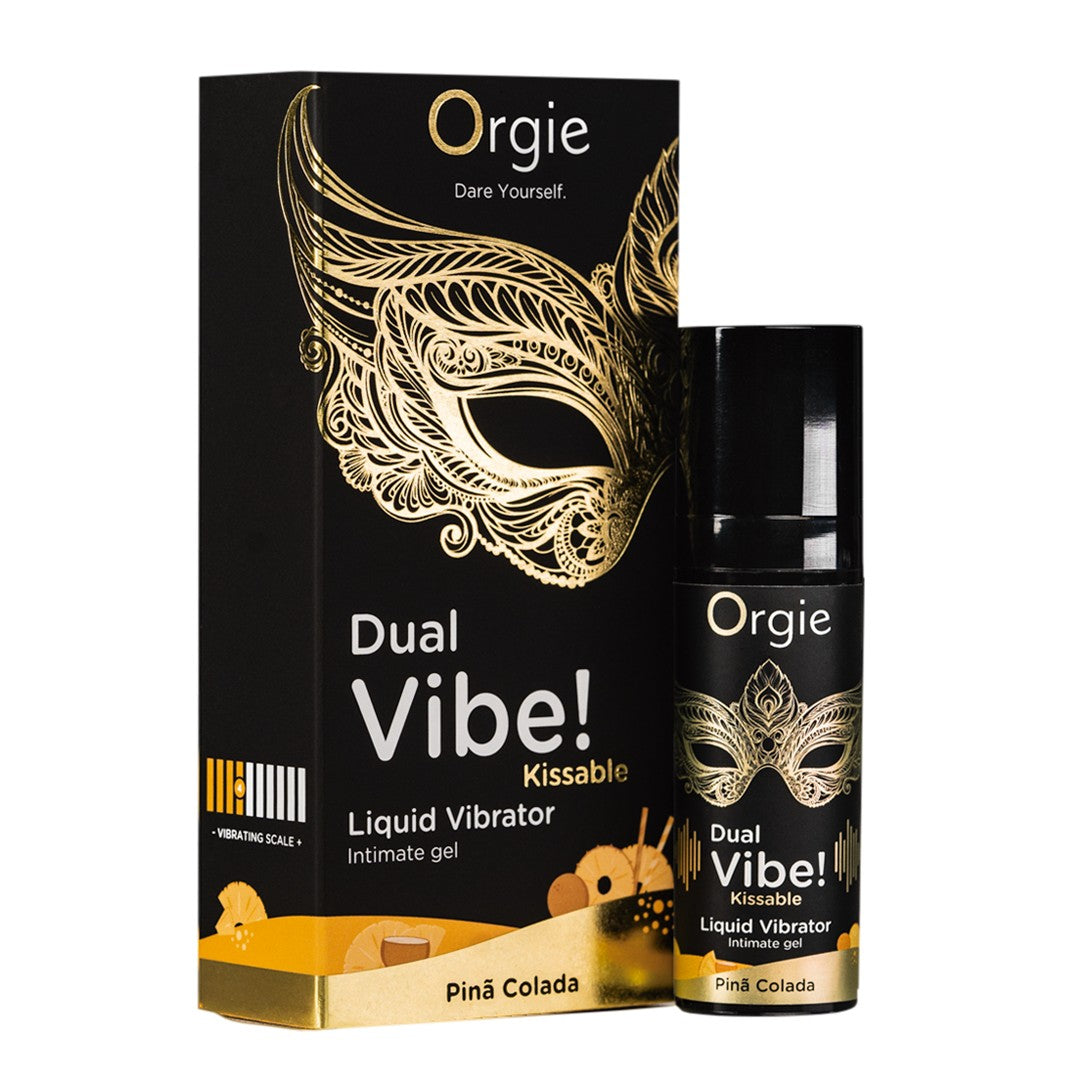 VIBRADOR LÍQUIDO COM SABOR A PIÑA COLADA DUAL VIBE 15ML ORGIE