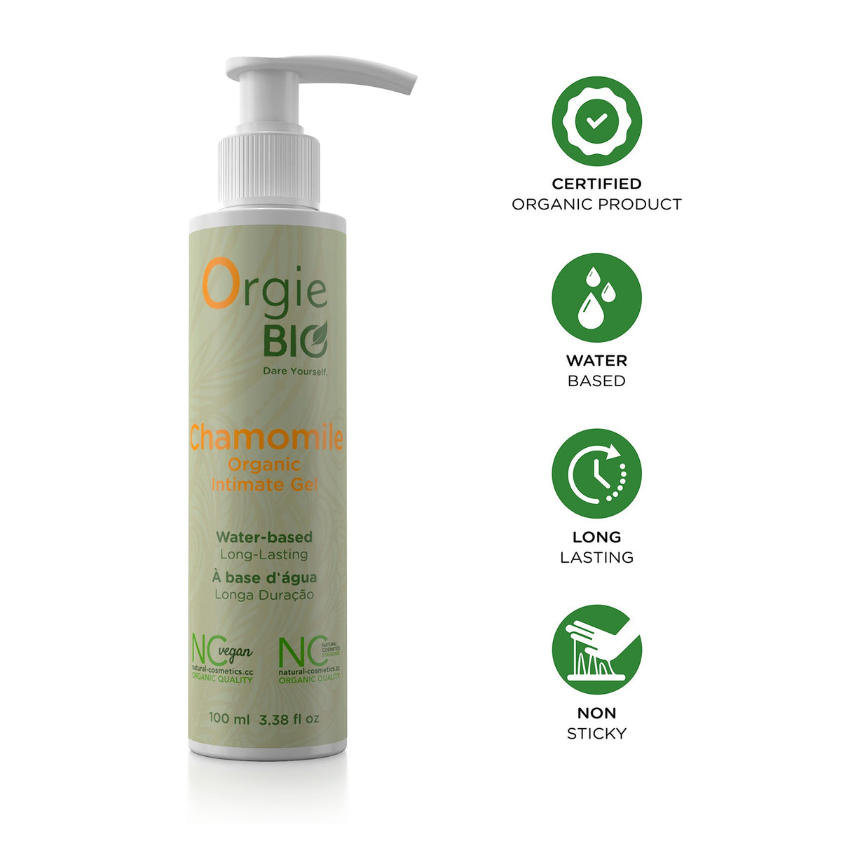 GEL LUBRICANTE A BASE DE AGUA BIO CHAMOMILE 100ML ORGIE