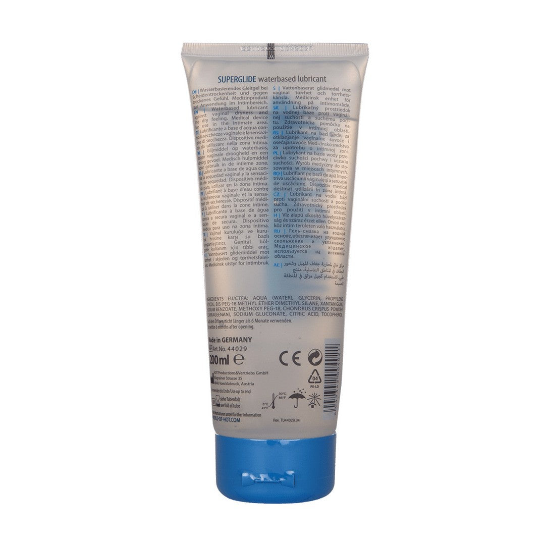 LUBRIFICANTE À BASE DE ÁGUA HOT™ SUPERGLIDE 200ML - Lust Sexshop