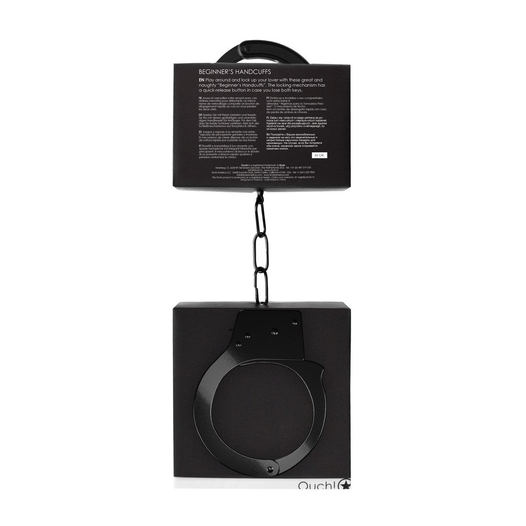 ALGEMAS EM METAL BEGINNER'S HANDCUFFS PRETAS - Lust Sexshop