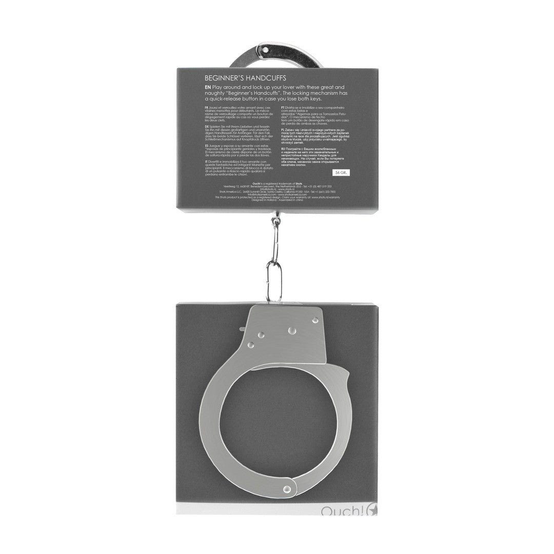 ALGEMAS EM METAL BEGINNER'S HANDCUFFS PRATEADAS - Lust Sexshop