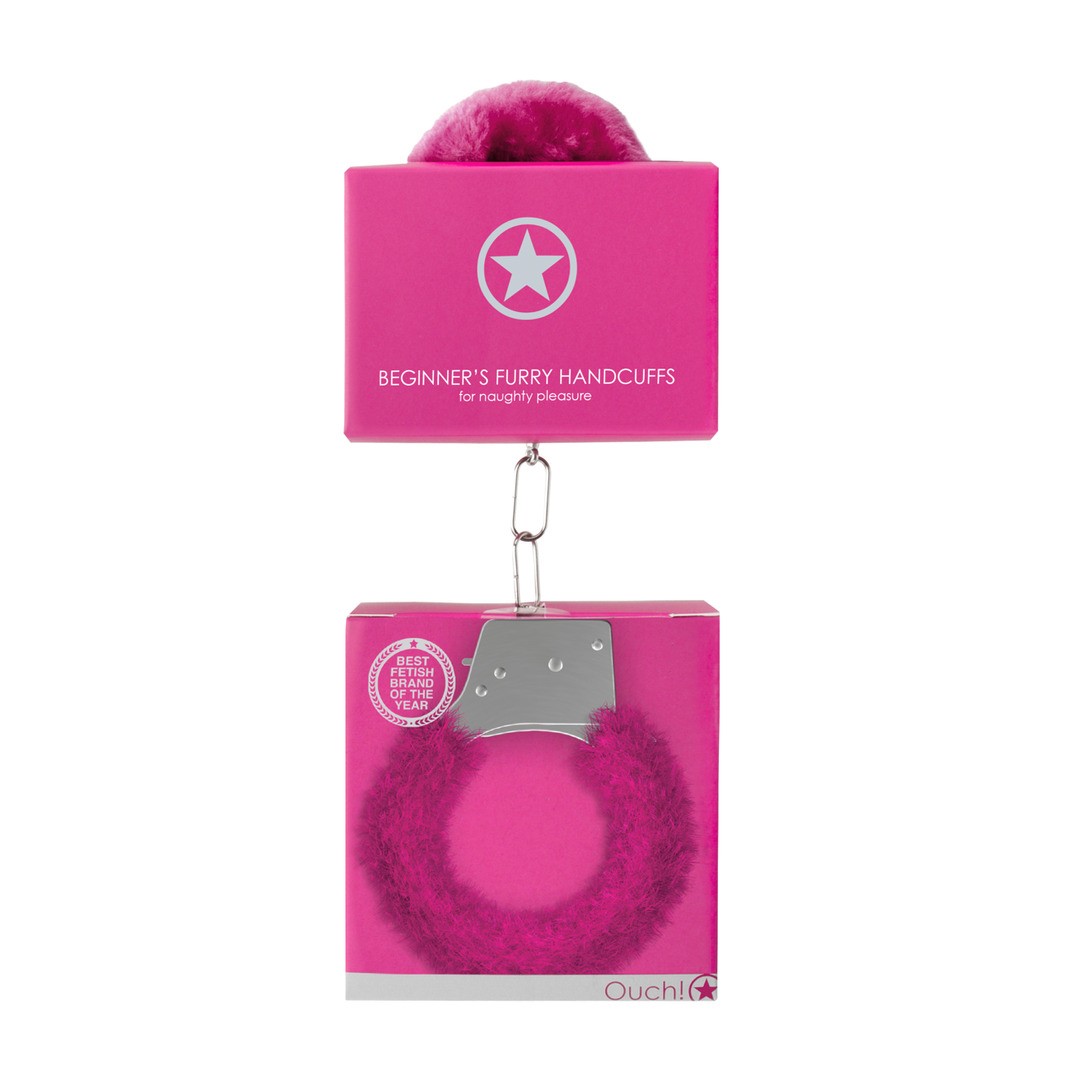 ALGEMAS COM PELUCHE BEGINNER'S FURRY HANDCUFFS ROSA - Lust Sexshop